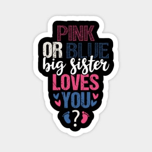 Pink or blue sister loves you Magnet