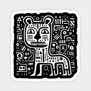 Dog Drawing Doodle Magnet