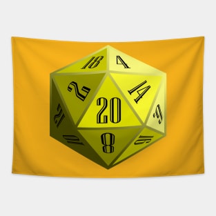 Yellow D20 Tapestry