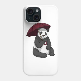 Panda at Rain with Umbrella Phone Case