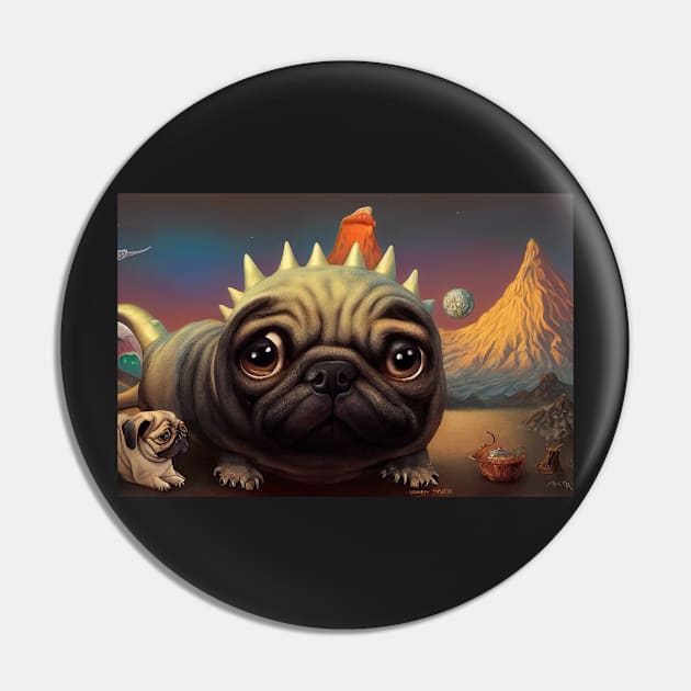 Gus the Pugosaurus Pin by Pugosaurus