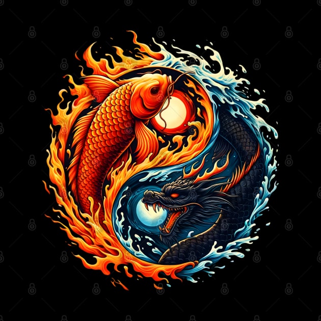 Koi and dragon by FnF.Soldier 