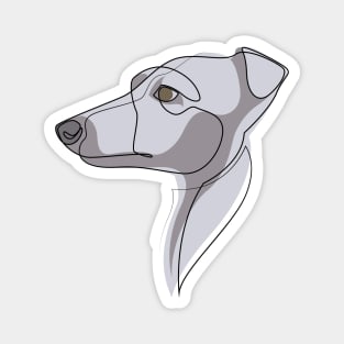 Whippet - one line drawing with colours Magnet