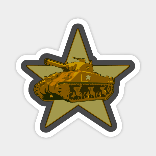 Desert Sherman Tank Magnet by saitken