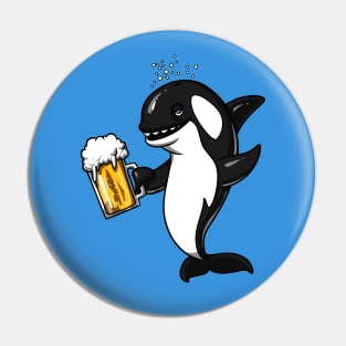 Orca Whale Beer Party Pin