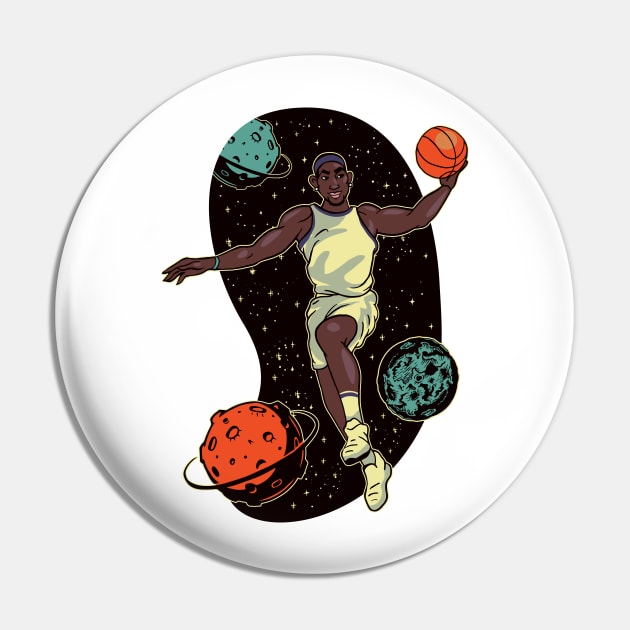 Space Basketball Pin by LR_Collections