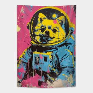 Pomeranian dog astronaut portrait Tapestry