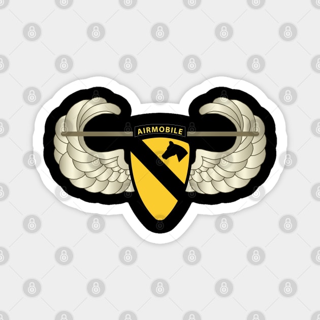1st Cavalry Div Airmobile w Air Assault Badge wo Txt Magnet by twix123844