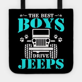 The Best Boys Drive Jeep Cute Dog Paws Father's Day Gift Jeep Boy Jeep Men Jeep Kid Jeeps Lover Tote