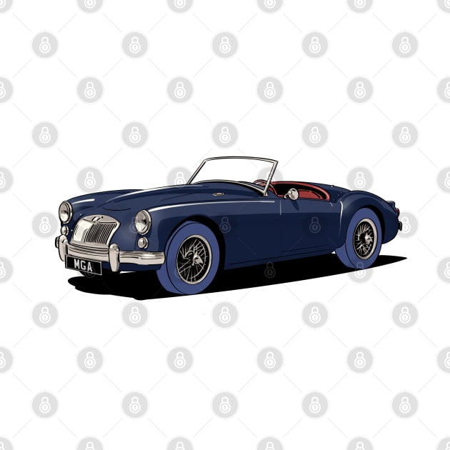 Classic MG MGA Roadster in blue by Webazoot