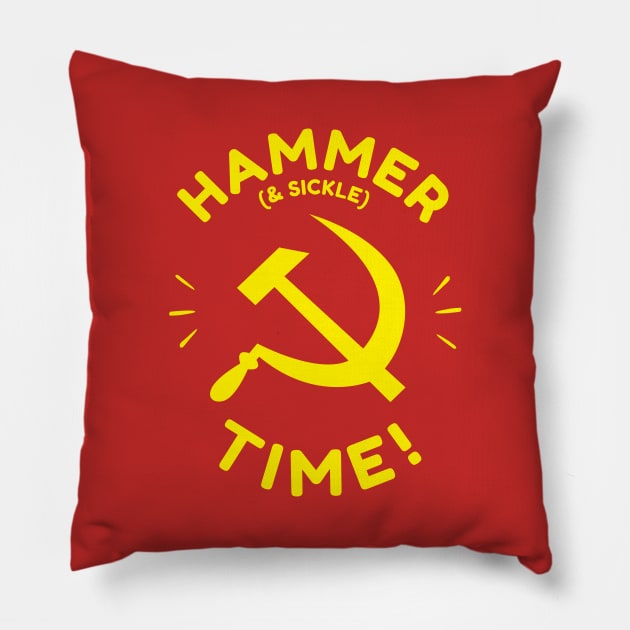 Hammer And Sickle Time Pillow by dumbshirts