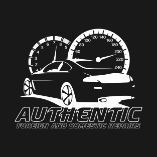 Authentic Auto White Logo Front T-Shirt