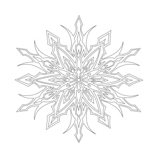 SYM STAR-TRIBAL- SNOWFLAKE DESIGN BLACK OUTLINE T-Shirt