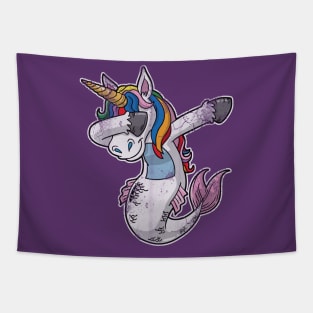 Dabbing Mermaid Unicorn Tapestry