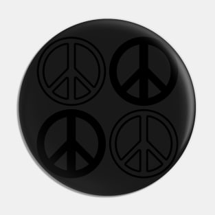 Gold and Black Peace Signs Pattern Pin