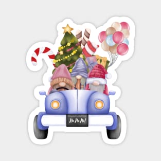 Christmas Gnomes Truck. Magnet