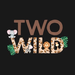 Wild Two Animal Safari 2nd Birthday Theme Family Boy Girl T-Shirt