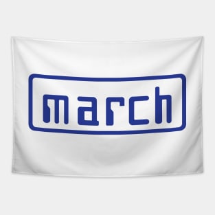 March Racing Cars retro F1 logo - blue Tapestry