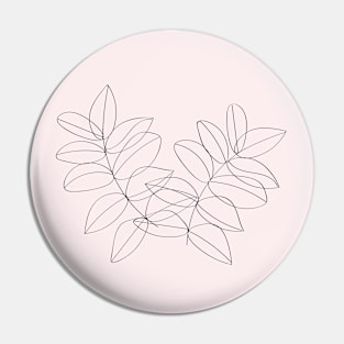 Boho Neutral Beige, Line Art Botanical Pin