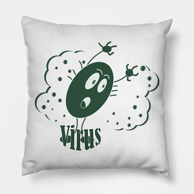 Scary virus Pillow by Glukoejik