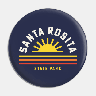 Santa Rosita State Park California Retro Vintage Stripes Sunset Pin