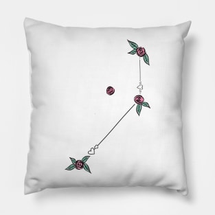 Pictor (The Easel) Constellation Roses and Hearts Doodle Pillow