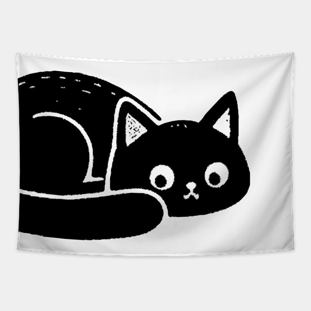 CUTE BLACK CAT Tapestry by sinluz