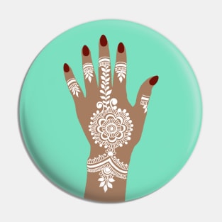 White Henna Tattoo - White Mehendi - Henna Hand Pin