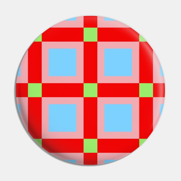 Red Cross Patchwork Pattern Pin by Nuletto