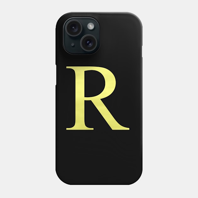 The Letter R in Shadowed Gold Phone Case by ArtticArlo