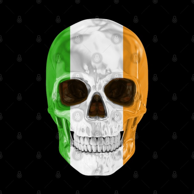 Ireland Flag Skull - Gift for Irish With Roots From Ireland by Country Flags