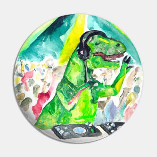 DJ T-Rex Pin