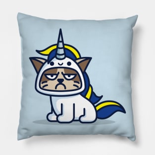 Grumpy Unicorn Cat Pillow