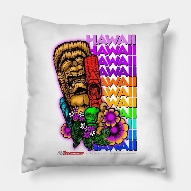 Tikis Hawaii Pillow by MyTeeGraphics