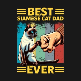 Best Siamese Cat Dad Ever Retro Vintage T-Shirt