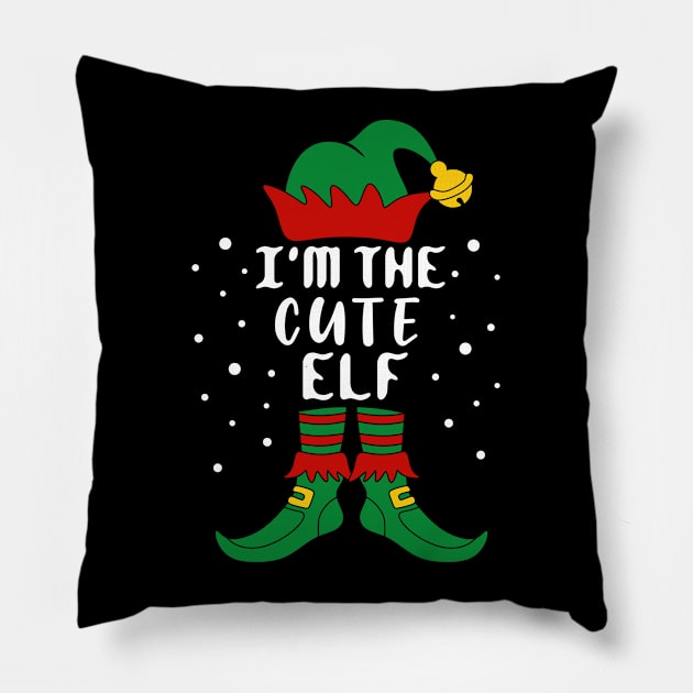 I'm The Cute Elf Family Christmas Pillow by creativeKh