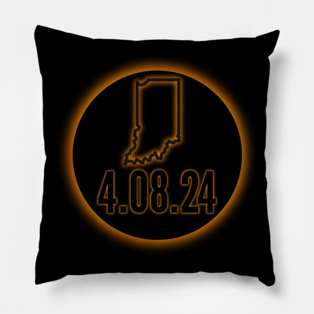 Indiana solar eclipse 2024 Pillow by Fun Planet