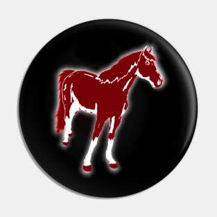 Colorful Animals - Red Horse Pin