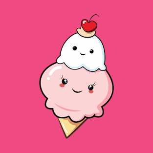 Kawaii Strawberry Ice Cream Cone T-Shirt