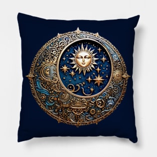 Celestial Sun and Moon Pillow