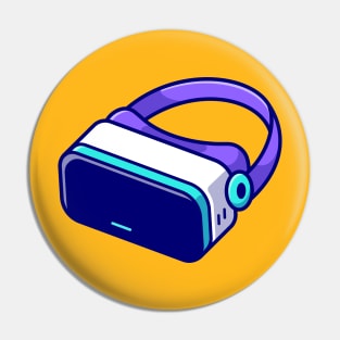 Virtual Reality Cartoon Illustration Pin