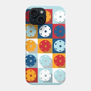 Retro Pickleball: red, blue, white and yellow Phone Case