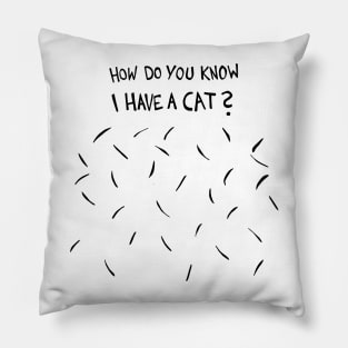 How Do You Know I Have A Cat (Black Cat Hair) Pillow