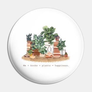 Books and plants illustration Pin