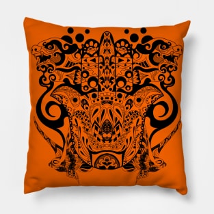 the beast and ancient monsters pattern ecopop Pillow