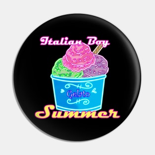 Italian Boy Summer Gelato Design Pin