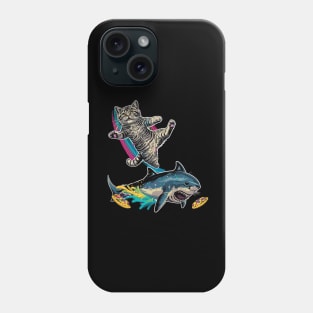 Cat Riding Shark Underwater Adventure Phone Case