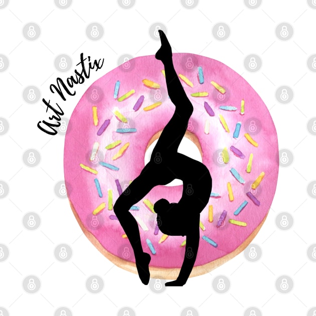 Donut Gymnast Silhouette Art by Art Nastix Designs