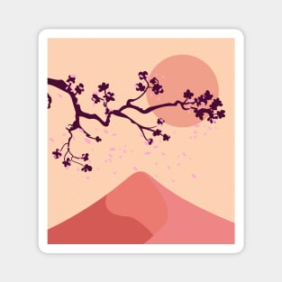 Terracotta Cherry Blossoms Magnet