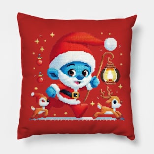 Christmas Santa with Lamp iii Pillow